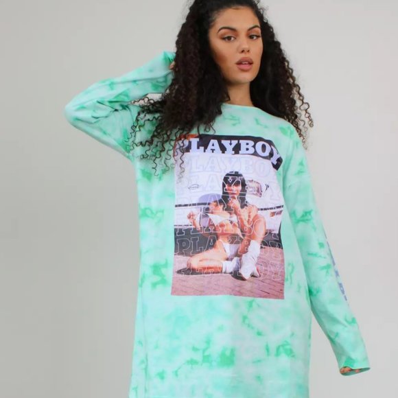 playboy t shirt dress missguided